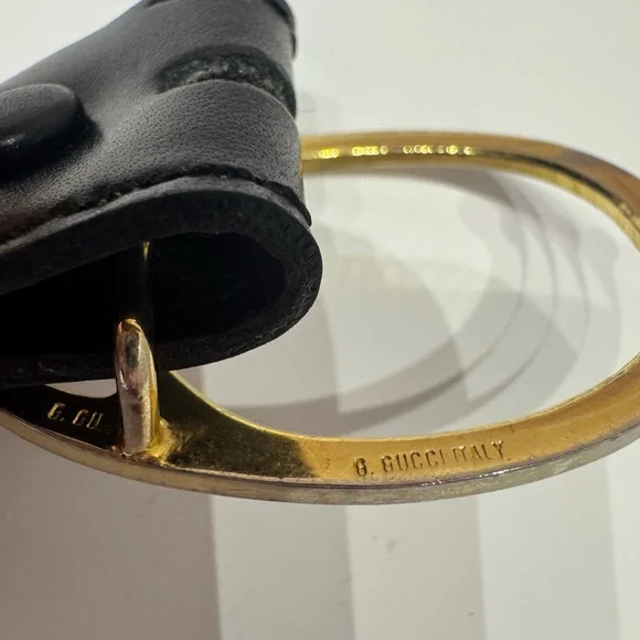 Vintage Gucci GG Logo Buckle Leather Belt - Replacement Strap - Auth Buckle 42” - Picture 5 of 15